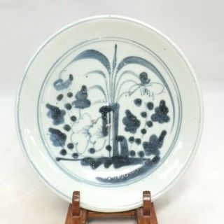 E396: Chinese Plate Of Old Blue - And - White Porcelain With Appropriate Painting