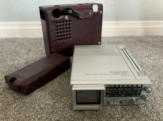 Vintage Emerson Portable Fm/am Radio Vhf/uhf Micro Tv Model: Vr - 22 W/ Case 1986