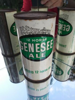 Genesee Ale 12 Horse Keglined Flat top beer can 3