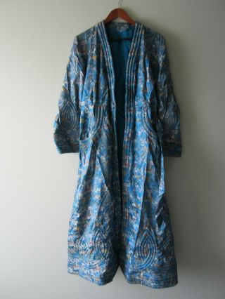 Antique Chinese Silk Brocade Handmade Dressing Robe