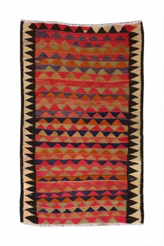 4x6 Oriental Vintage Wool Handmade Traditional Carpet Geometric Area Kilim Rug