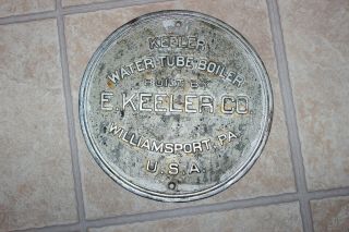 Rare Vtg Advertising Placard E.  Keeler Co.  Water Tube Boiler Williamsport,  Pa