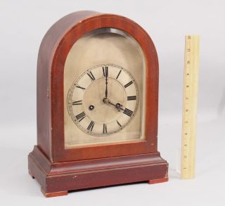 Antique Victorian Gustav Becker German Bracket Clock,  Mahogany Case,  Nr