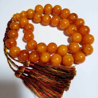 Big Faturan Amber Rosary Honey Bakelite Islamic Prayer 33 Beads Komboloi