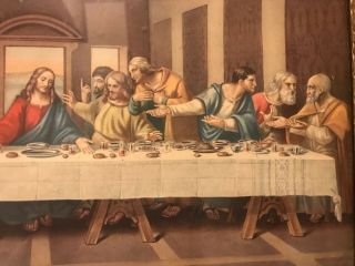 Vintage Jesus Christ The Last Supper Wall Picture 8 X 15 Lambert Product 652 3