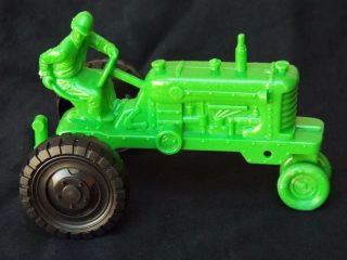 Vintage Louis Marx Tractor Happi Time Play Set Playset Green Plastic Farming Toy