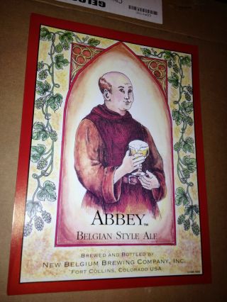 Collectible Abbey Belgian Style Ale Poster,  Belgium Brewing Co.  Printed 1996