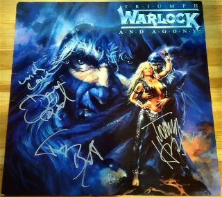 Warlock Triumph & Agony Vinyl - Doro Pesch Fur Immer All We Are Autograph Signed