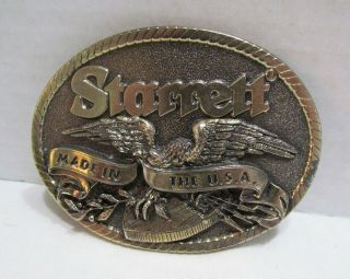 Starrett Made In The Usa Belt Buckle Vintage Precision Tools Eagle Logo Metal