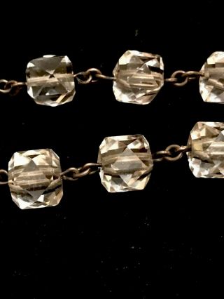 Vintage Sterling Silver And Faceted Crystal Cube Chaplet Catholic Rosary 3