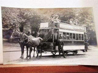 A Horse Drawn Tram Car From York - Vintage Rp Real Photo Postcard C1905
