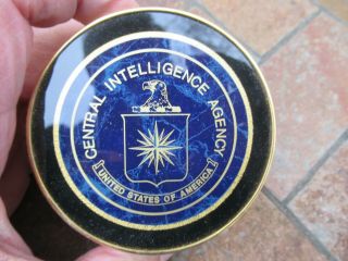 Vintage Cia Central Intelligence Agency Stacked Coins Hidden Desk Clock