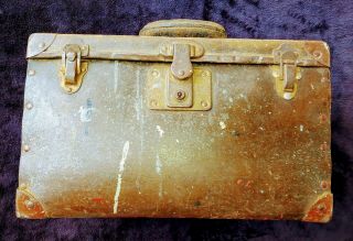 Vintage Leather Corbin Lock Artist/tool Box