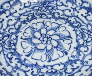 A011:Antique Chinese Jingdezhen B&W Porcelain Plate Sometsuke Sara Ching Dynasty 3
