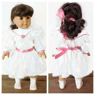 American Girl Pleasant Company Samantha Doll 90s White Body Dress Vtg Read All