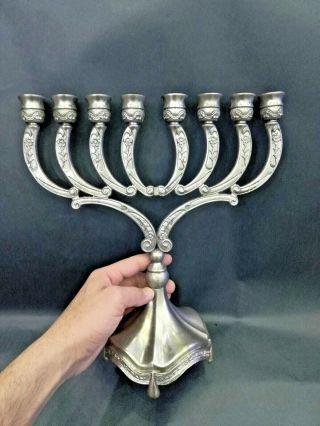 Vintage Hanukkah Menorah Jewish Lamp Elegant Antique Design Judaica 30 30 Cm