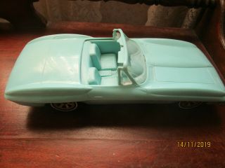 Plastic Toy 1960’s Blue Turquoise 13” Long Convertible