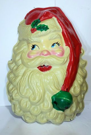 Giant Vintage - Light Up - Blow Mold - Santa Head - 29 " Tall X 20 " Wide