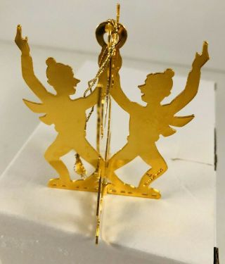 Vtg Danbury Boy Skater Ornament 1980 20k Gold Plated Christmas Tree Decor