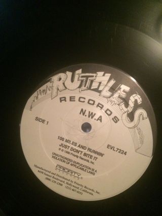 N.  W.  A.  100 Miles And Runnin Hip Hop LP VG Vinyl 1990 OG US Release W/ Shrinkwrap 3