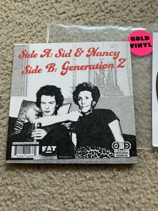 Nofx Sid And Nancy Gold Color Vinyl Band Edition Very Rare 2
