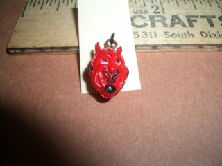 Vintage Celluloid Red Devil With Horns.  Halloween