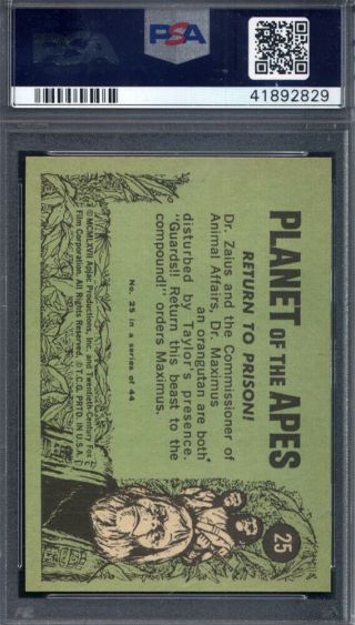 1969 Topps Planet Of The Apes 25 Return To Prison PSA 10 pop 1 697627 2
