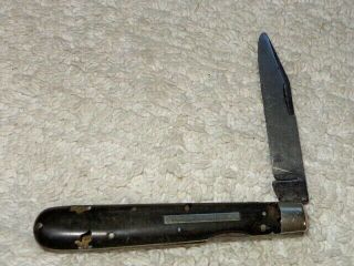Vintage Delmar Cutlery Horn Handle Lock Back pocket Folding Knife 3