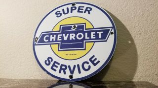 Vintage Chevrolet Porcelain Gas Trucks Car Service Station Pump Plate Sign