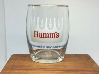 Hamm’s Beer Barrel Glass White Pines - Tasting Drinking - 3 1/4 " (e)