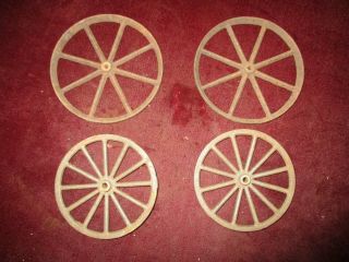 2 Cast Iron Toy Wheels For Salvage Or Repurpose,  3 1/4 & 3 3/4 Inch Dia.