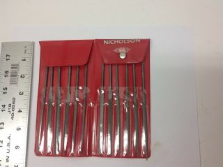 Nicholson Round Handle Needle Files Set 37761 / Machinist Files