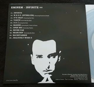 Eminem Infinite Clear Vinyl France Import Reissue Promo rare D12 Soul Intent 2