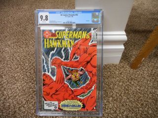Dc Comics Presents 95 Cgc 9.  8 1986 Superman Hawkman White Pgs Movie Jla Tv