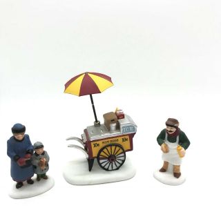 Department 56 Hot Dog Vendor Set Of 3 Christmas City Village Accessory Figurines