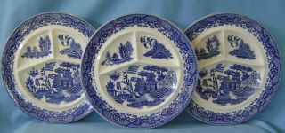 Occupied Japan - Blue Willow Divided Grill Plates