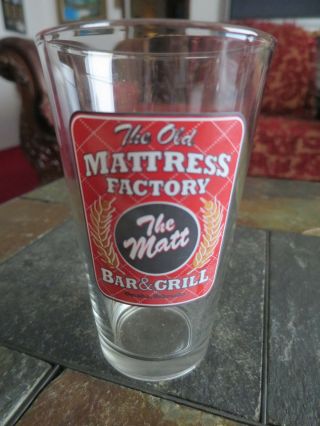 Old Mattress Factory Beer Pint Glass Bar And Grill Omaha Nebraska Budwiser