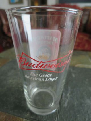 Old Mattress Factory Beer Pint Glass Bar and Grill Omaha Nebraska Budwiser 2