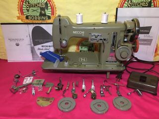 Vintage Necchi Bu Sewing Machine With Wonder Wheel