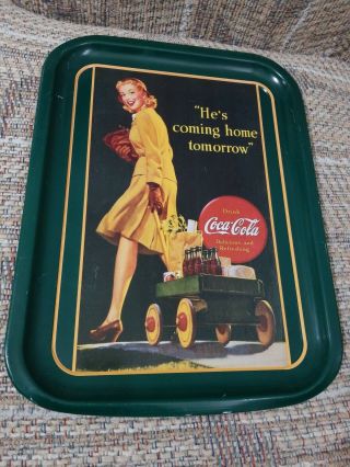 Vintage Coke Coca Cola Tray Tin He 