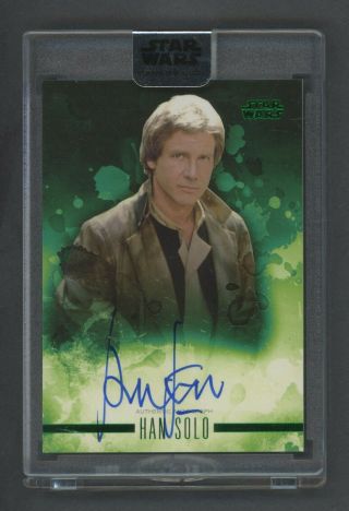 2019 Topps Star Wars Stellar Signatures Green Harrison Ford As Han Solo Auto /20