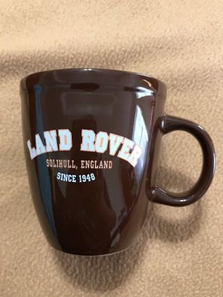Land Rover Dark Brown Ceramic Coffee Cup Mug Says " Solihull,  England Since 1948 "