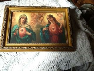 Sacred Heart Of Jesus And Mary 8x10 Framed Picture