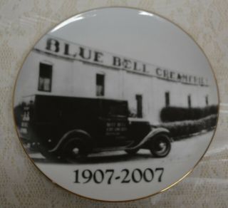 Blue Bell Creamery 100 Year Anniversary Plate 1907 - 2007 Ice Cream