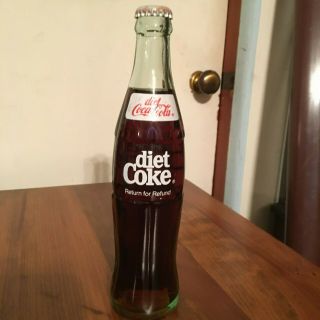 Vintage 10 Oz.  Diet Coke - Cola Bottle Louisville,  Ky.  Full