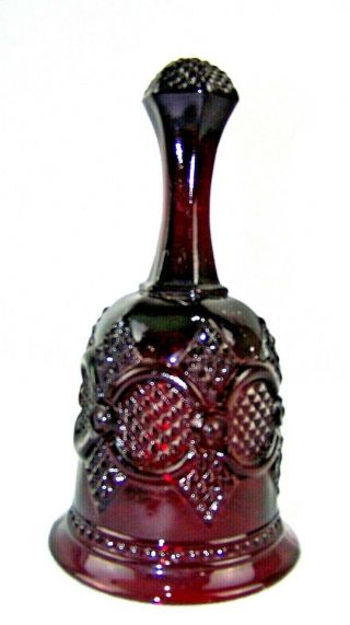 Avon 1876 Cape Cod Ruby Red Glass Hostess Bell W/original Box & Packaging