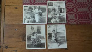 4 Vintage Antique Photographs,  Girl & Her Doll Baby Doll,  Composition