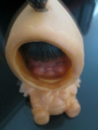 Vintage Eskimo Baby Doll W/three Faces Grumpy Crying & Happy Made In Hong Kong