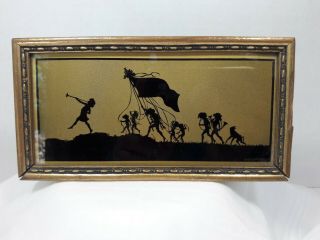 Antique Kw Diefenbach Of Marching Silhouette Nymphs/fairies