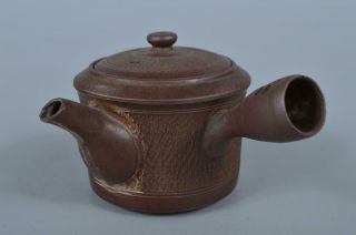 K3152: Japanese Old Banko - Ware Brown Pottery Teapot Kyusu Sencha,  Auto